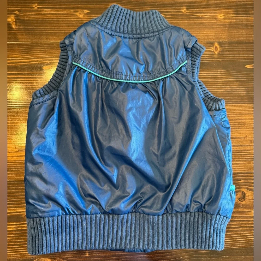 Vintage Old Navy‎ Toddler Girls Navy Vest with Teal Trim Size 3T